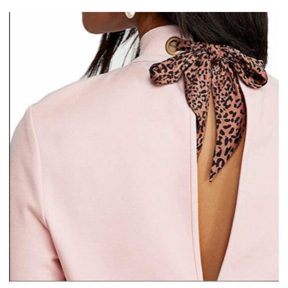 Free People West Hill Mini Dress – Size Medium – Nectar Pink with Leopard Tie - Picture 5 of 11